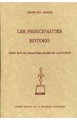  LEBEUF Annie M. D. - Les principautés Kotoko. Essai sur le caractère sacré de l'autorité