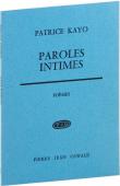  KAYO Patrice - Paroles intimes. Poèmes