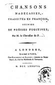  PARNY Evariste de (Chevalier) - Chansons madécasses, traduites en français, Suivies de Poésies fugitives