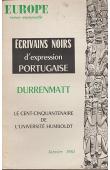  EUROPE n° 381, Collectif - Ecrivains noirs d'expression portugaise - Durrenmatt - Le Cent-cinquantenaire de l'Université Humboldt