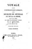 MOLLIEN Gaspard - Voyage dans l'intérieur de l'Afrique, aux sources du Sénégal et de la Gambie, fait en 1818 - Volume 1