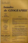 Annales de Géographie - Bulletin de la société de géographie  - 382, CABOT Jean - Au Tchad. Le problème des Koros (département du Logone). L'exemple du plateau de Sar