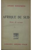  SIEGFRIED André - Afrique du Sud. Notes de voyage