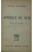  SIEGFRIED André - Afrique du Sud. Notes de voyage