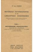  CREMER Jean, (docteur) - Dictionnaire Français-Peul (Dialectes de la Haute Volta)